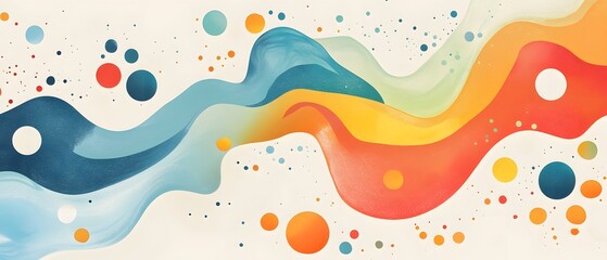 Poster - A vibrant abstract artwork featuring swirling colors and playful dotted patterns, perfect for modern decor and creative projects.