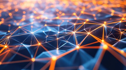 Poster - Geometric network nodes and lines, illustrating the interconnected world of modern digital infrastructure.