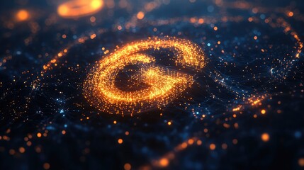 Poster - Glowing lines and nodes assembling to form the 6G emblem