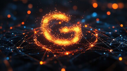 Poster - Glowing lines and nodes assembling to form the 6G logo