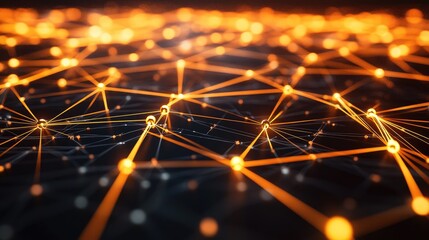 Poster - Glowing nodes linked by dynamic lines, symbolizing the rapid advancement of digital connectivity.