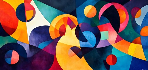 Poster - Vibrant abstract artwork featuring colorful shapes and fluid forms that evoke creativity and modern artistic expression.