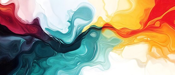 Poster - Vibrant abstract swirl of colors creating a fluid and dynamic movement, perfect for backgrounds or artistic projects.