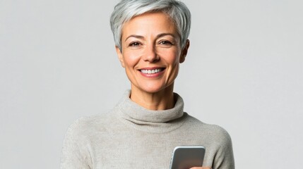 Sticker - Businesswoman Smiling at the Phone