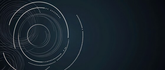 Wall Mural - Abstract background with circles and lines in dark colors presentation design template in a minimalist style for a business or technology concept banner Generative AI