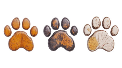 Poster - collection of dog paw prints displayed on a white background generative ai