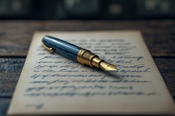 Poster - A handwritten letter sent by mail, offering a personal and genuine connection. Concept of communication.
