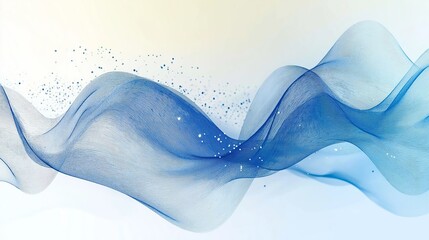 Aufkleber - Abstract flowing blue waves with a soft, ethereal design, representing calmness, fluidity, and gentle motion in a modern artistic interpretation of energy and movement, Gnerative Ai