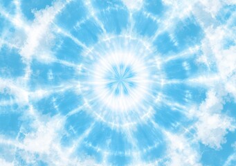 light blue tie-dye spiral with bright center.