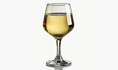 Crystal Clarity A Glass of White Wine With Bubbles Isolated