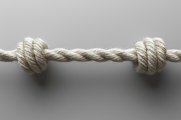 Poster - A single piece of string stretched across a blank space, symbolizing tension and connection. Concept of minimalism.
