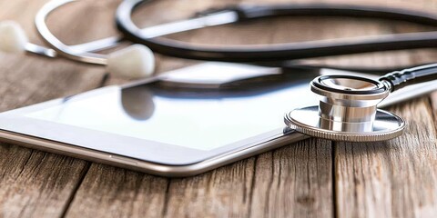 Wall Mural - Healthcare technology and global medical networking on tablets.