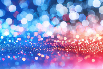 Poster - Bokeh sparkling background with colorful lights creating a dreamy atmosphere for celebrations and events