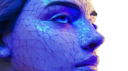 Wall Mural - futuristic face, 3d render