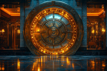 Wall Mural - A bank vault door left open, symbolizing the loss of wealth during a financial crisis. Concept of business.