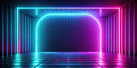 Neon electronic style disco background