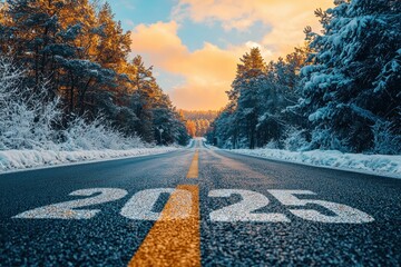 Wall Mural - An empty road with 