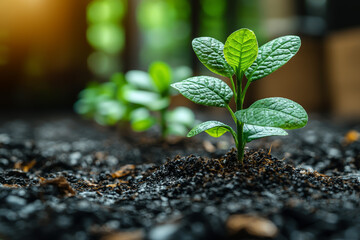 Poster - a corporate report showing increased investment in renewable energy, highlighting the integration of