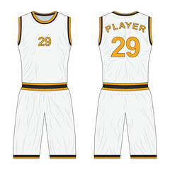 Sticker - Basketball jersey uniform mockup front and back view