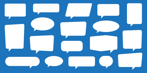 Wall Mural - Blank empty speech bubbles. Speak bubble balloon, cartoon chatting box, message box. 