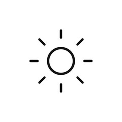 Brightness icon Thin line art isolated