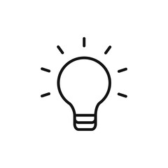 Bulb icon Thin line art isolated