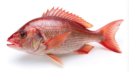Wall Mural - red snapper fish isolated on white background with reflection