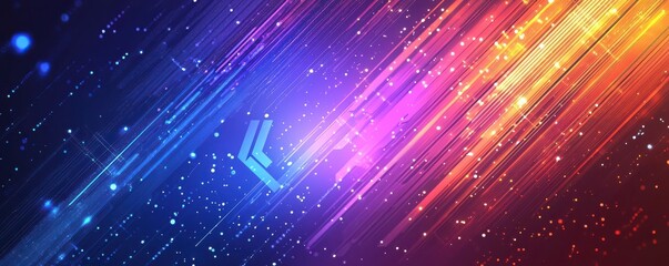 Poster - Abstract  background with vibrant diagonal lines and colorful light effects in a modern artistic style