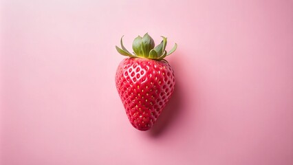 Wall Mural - Strawberries on pink background with soft pink glaze