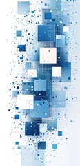Poster - Abstract blue technology background with geometric shapes and digital connections for modern presentations
