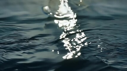 Aufkleber - Sunlight reflecting on water creates abstract shapes, shimmering and sparkling. Ripples and waves add texture to a serene scene, perfect for a tranquil setting