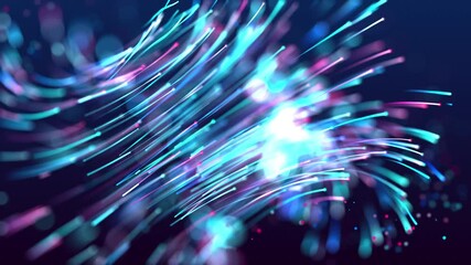 Poster - Experience the stunning beauty of vibrant abstract light trails gracefully in motion