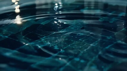 Aufkleber - Mesmerizing blue water with concentric ripples reflects light, creating an abstract pattern. Clean, transparent liquid exudes purity and calmness, perfect for meditation or relaxation