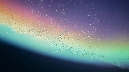 Aufkleber - Tiny air bubbles are floating up through dark water, creating a beautiful abstract background with a gradient of blue and green colors