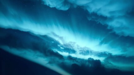 Aufkleber - Experience the mesmerizing dance of the aurora borealis painting the night sky with vibrant hues of green and blue, illuminated by shimmering stars above
