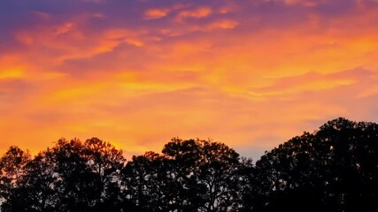 Aufkleber - Beautiful and colorful sunset with clouds creating a gradient of purple and orange, an awe inspiring natural phenomenon