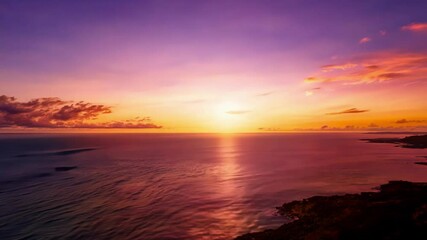 Aufkleber - Breathtaking sunset is casting warm, golden light across a serene ocean, creating a captivating scene of tranquility and beauty