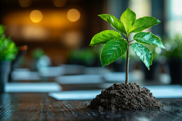 Poster - a board meeting discussing the importance of sustainable growth and esg compliance, symbolizing corp