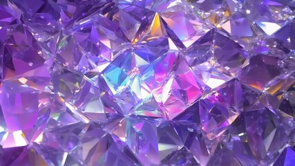 Aufkleber - Captivating iridescent crystal triangles reflect light in vibrant colors, creating a modern, elegant pattern for art projects