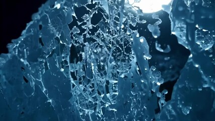 Aufkleber - Ice crystals forming a unique pattern, shining light through. Delicate, mesmerizing display of nature's beauty in frozen state