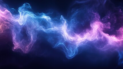 Poster - Abstract swirls of purple and blue light against a dark background.  .