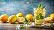 © Songpon - Refreshing citrusy drink with lemon and ice cubes
