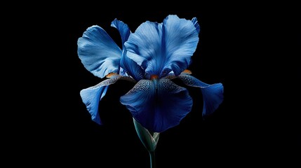 Sticker -   Blue flower against black background or Black background with blue flower against it?