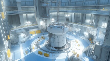 Aufkleber - High-tech laboratory with futuristic equipment and advanced technology, representing innovation, research, and scientific progress, Generative AI