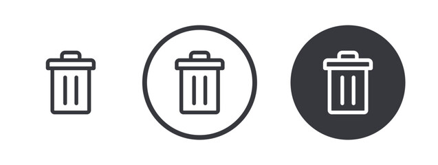 Aufkleber - Flat trash, delete, recycle, cleaning, clean, erase, cross vector icon, symbol, sign, emblem, button, push button on white background for UI UX, website, mobile app.