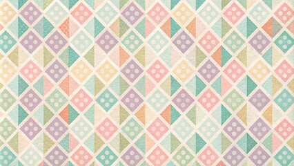 Wall Mural - retro pastel scrapbook paper with geometric patterns Macro