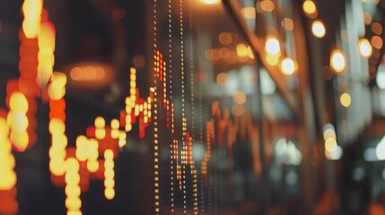 Poster - abstract financial data visualization with bokeh effect