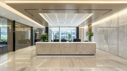 Poster - Modern Office Reception with Sleek Design Elements