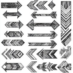 Poster - Hand drawn vine ornamental dividers, sketch leaves ornaments, and floral ornamental divider isolated on white