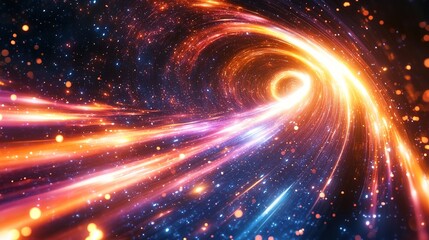 Poster - A swirling vortex of light and color, like a cosmic journey through space. .